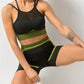 Women's quick-drying tight seamless backless camisole+shorts yoga suit