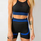 Women's quick-drying tight seamless backless camisole+shorts yoga suit