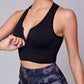 Women's Solid Color Front Zipper Shockproof Yoga Bra Tank Top