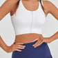 Women's Solid Color Front Zipper Shockproof Yoga Bra Tank Top
