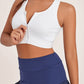 Women's Solid Color Front Zipper Shockproof Yoga Bra Tank Top