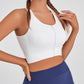 Women's Solid Color Front Zipper Shockproof Yoga Bra Tank Top