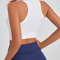 Women's Solid Color Front Zipper Shockproof Yoga Bra Tank Top