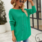 Fashion Solid Color Button Rope Knit Loose Pullover Sweater
