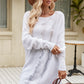 Fashion Solid Color Button Rope Knit Loose Pullover Sweater